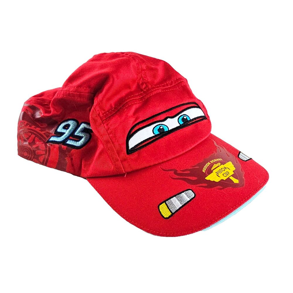 Lightning McQueen Hat Red Disney Pixar Cars 95 Piston Cup Adjustable Panel Cap